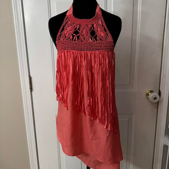 Pink crochet halter top - Picture 1 of 6